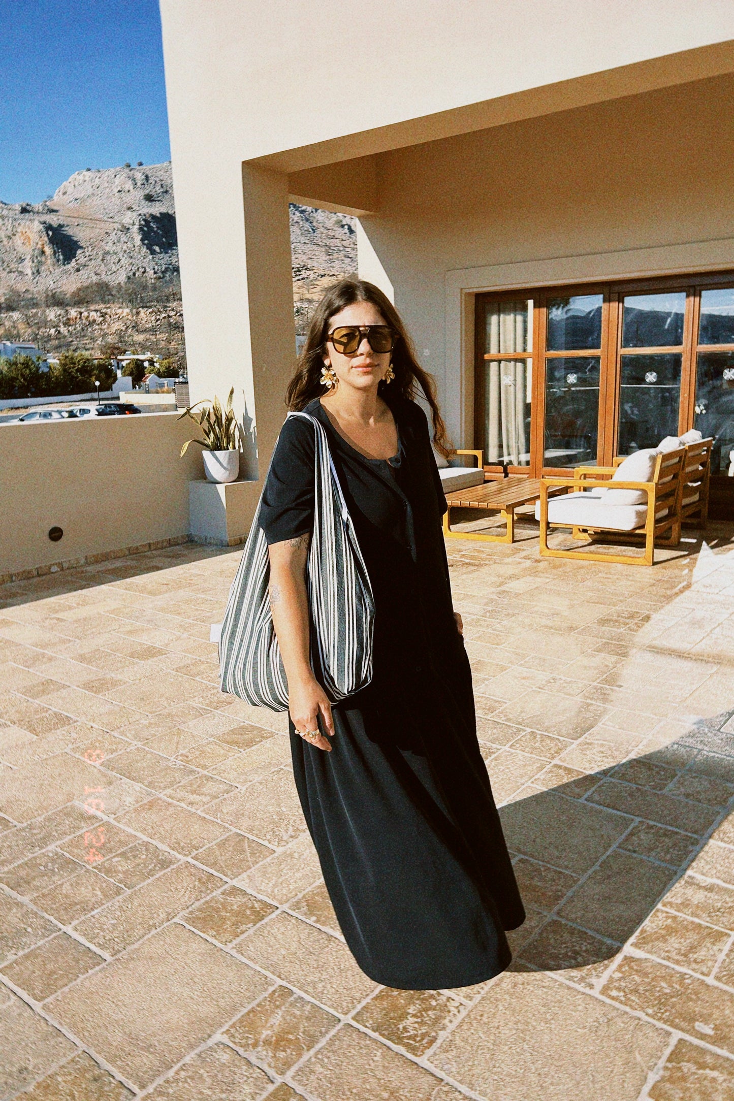 BLACK and WHITE STRIPES LINDOS BAG