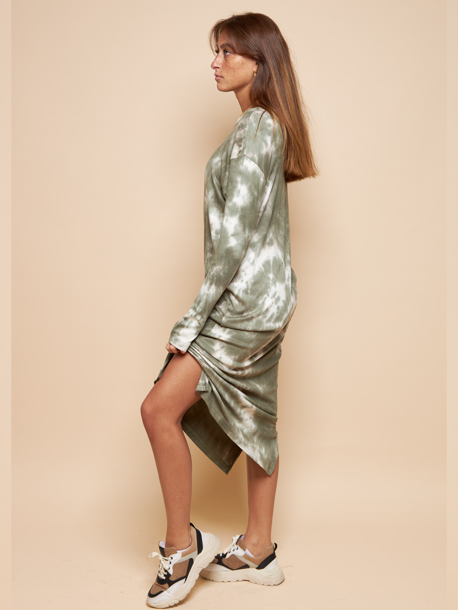 OLIVE GREEN CLOUD DRESS