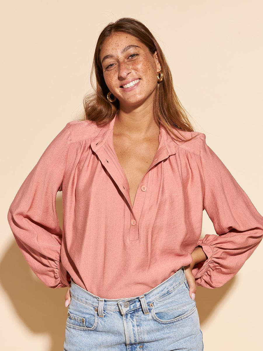 PINK OLIVIA BUTTONED SHIRT