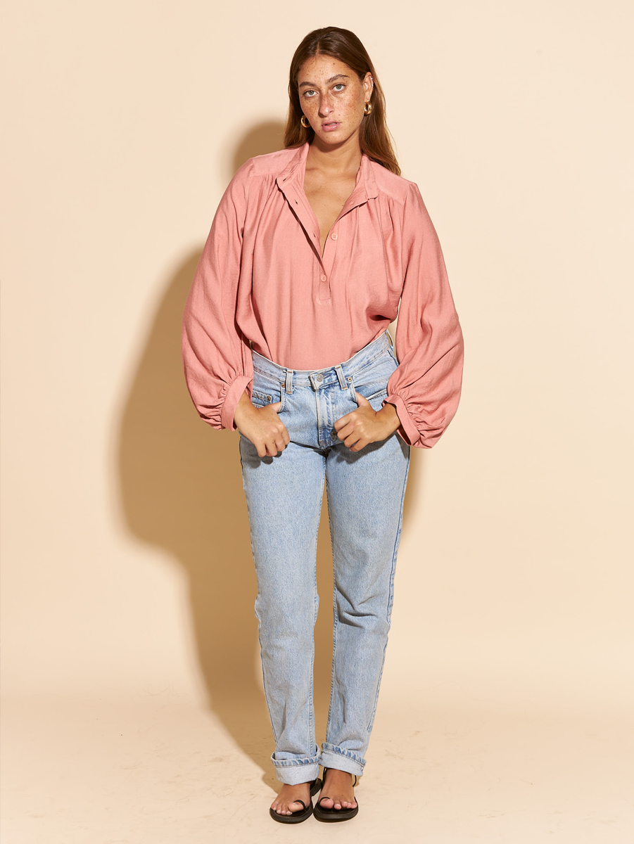 PINK OLIVIA BUTTONED SHIRT